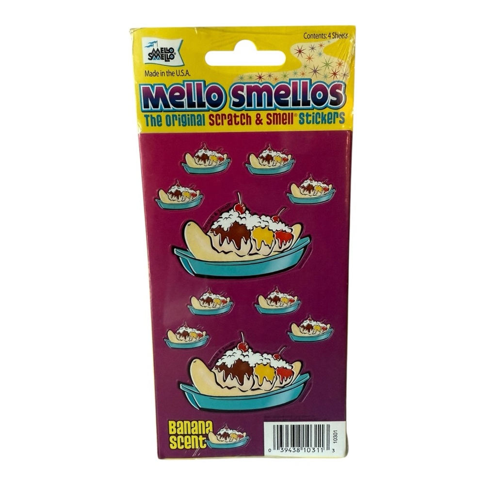 Mello Smello Banana Split Banana Scent Scratch & Sniff Stickers 10301